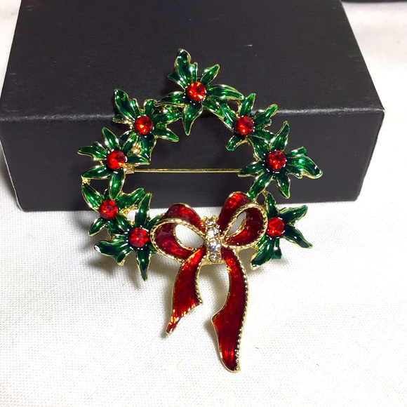 🍏50% OFF/3+... Christmas Wreath Brooch/Pendant - Picture 3 of 14